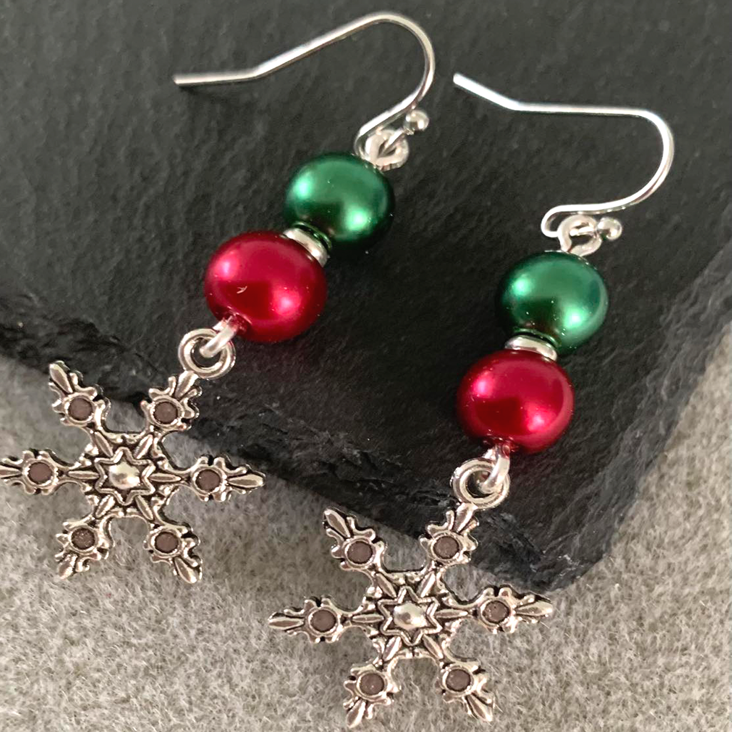 Christmas Frosted Snowflake Earrings