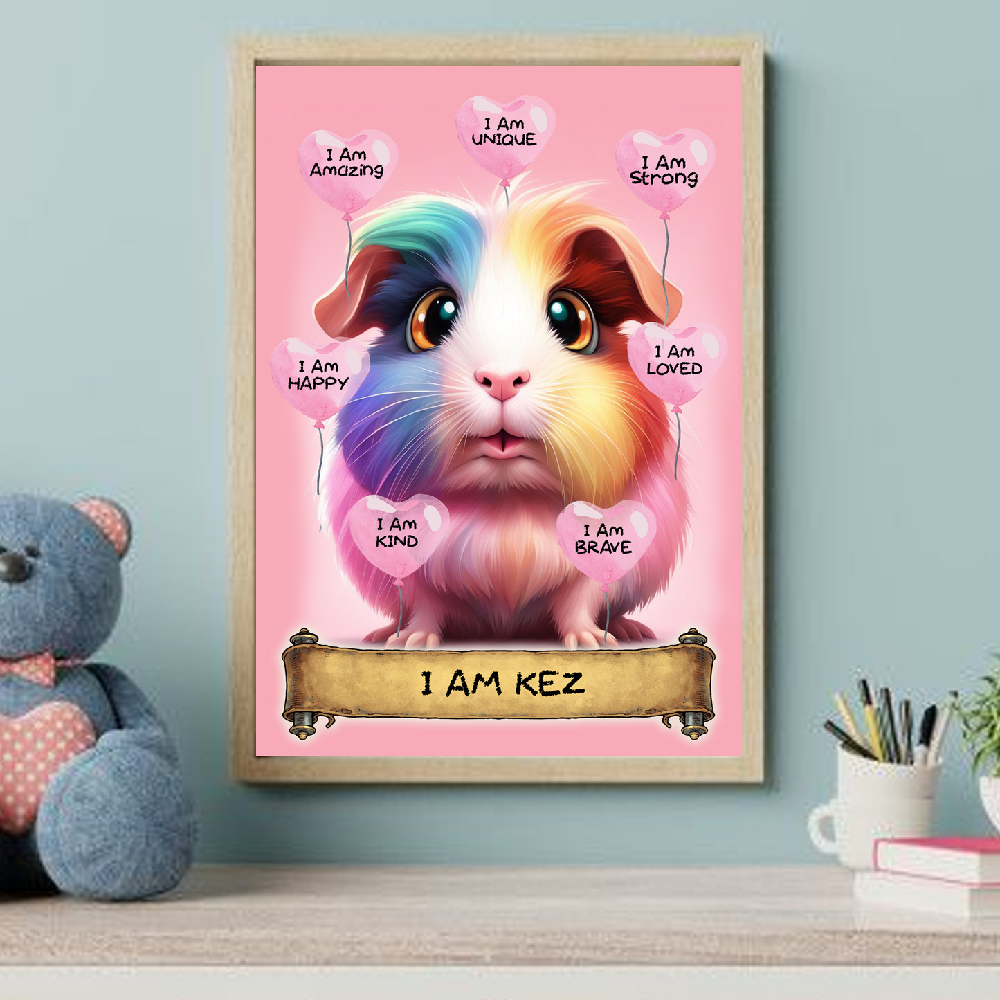 Positive Affirmation Personalised I Am Amazing Print- Guinea Pig