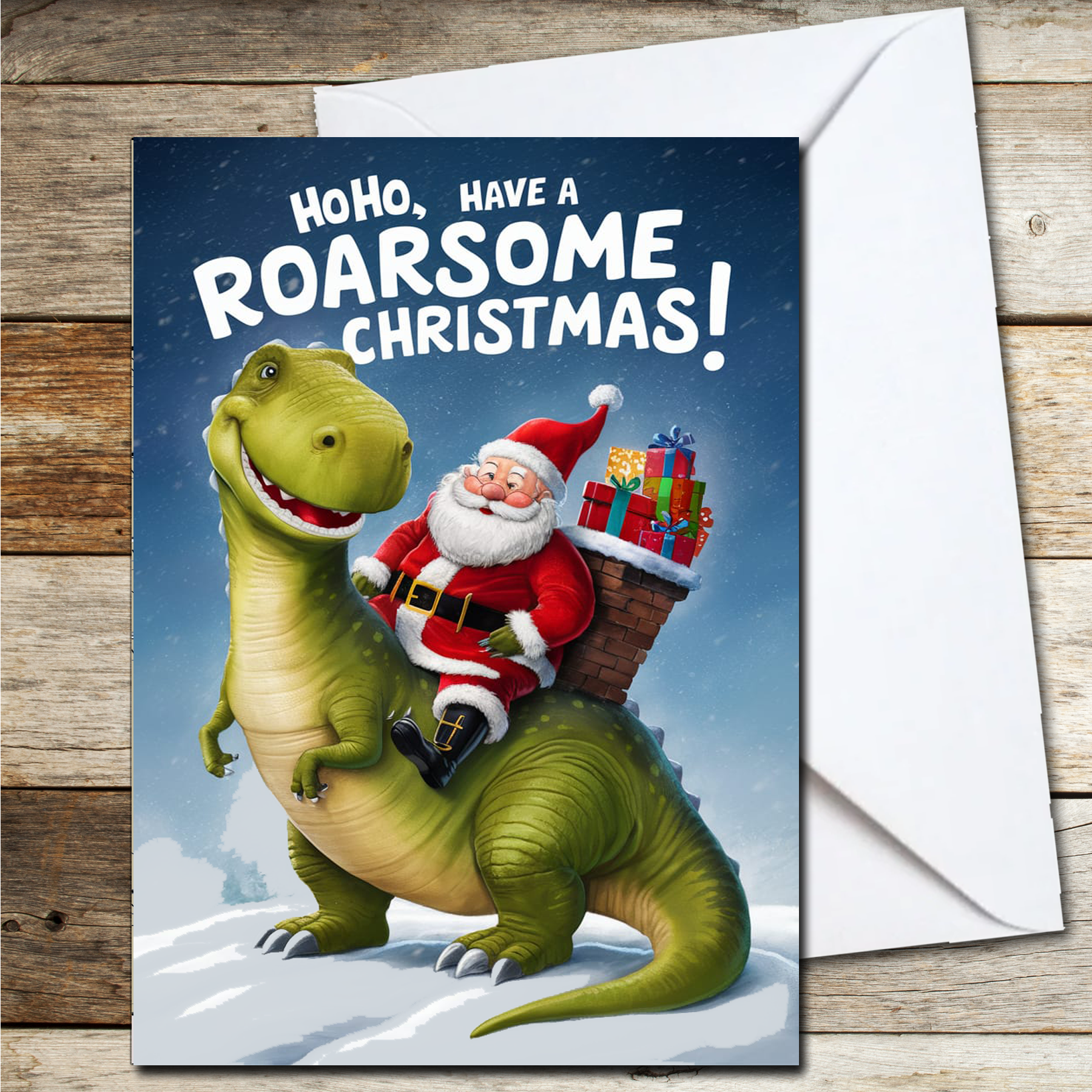 HOHO ROARSOME CHRISTMAS CARD