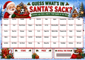 What's in Santa's Sack? Christmas Fundraising Scratch Card A4