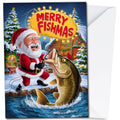 Merry Fishmas Christmas Card for Fishermen, A5 Size