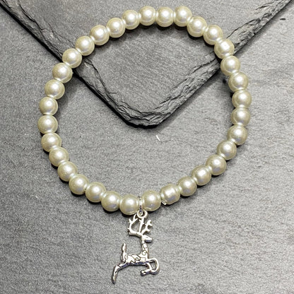 Glass Pearl Stretch Christmas Bracelets Stocking Filler Christmas Eve Box