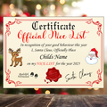 A5 Santa's Nice List Certificate