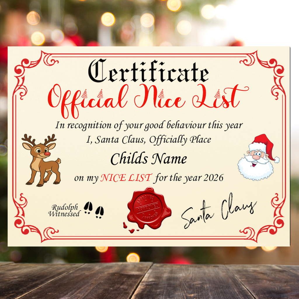 Santa's Nice List Certificate