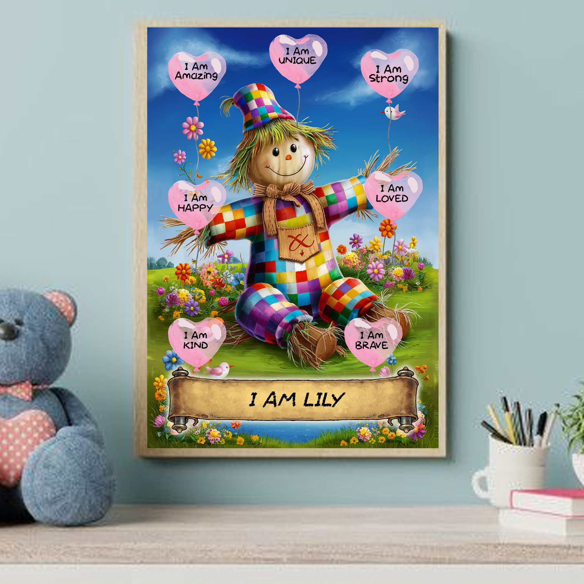 Positive Affirmation Personalised I Am Amazing Prints-Scarecrow