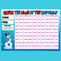 Guess the Name of Snowman Fundraising Game Christmas Fete Fayre A4
