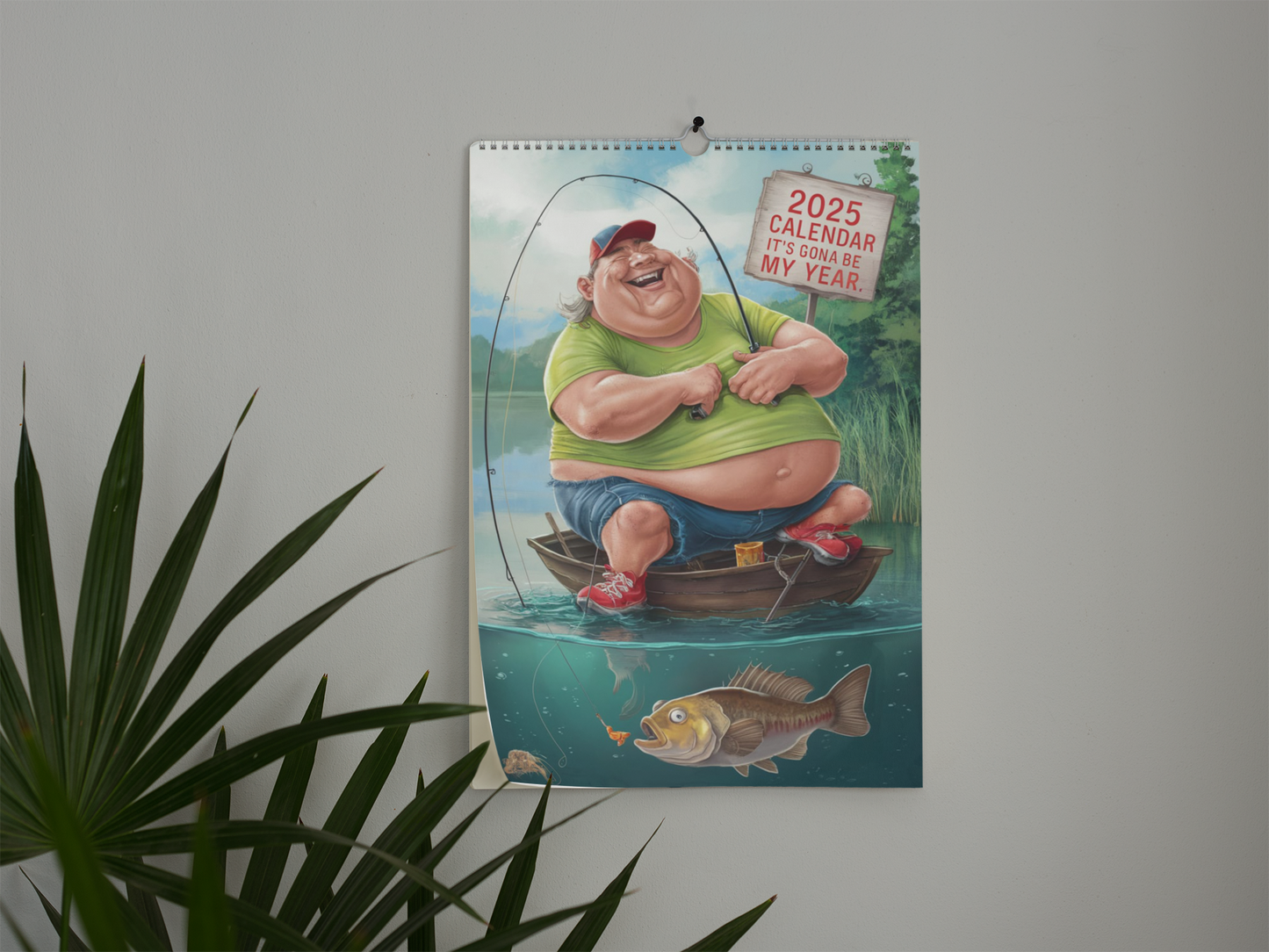 Funny Fishing Calendar 2025 Ideal Gift For Dads, Husbands and Brothers A4 Size