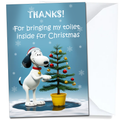 Christmas Card from the Dog Bringing Toilet In