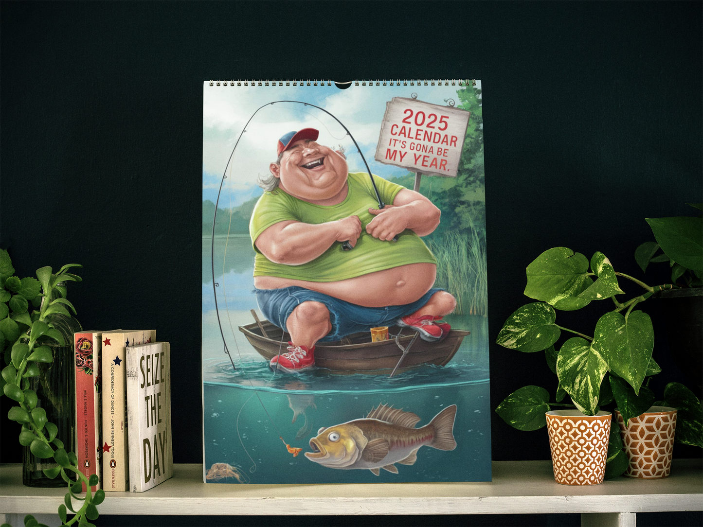 Funny Fishing Calendar 2025 Ideal Gift For Dads, Husbands and Brothers A4 Size