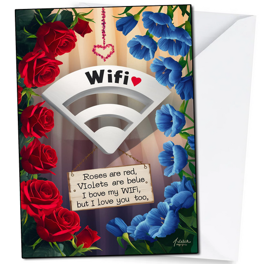 Love you More than Wifi Anniversay Cards