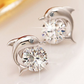 Small Crystal Dolphin Stud Earrings