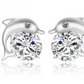 Small Crystal Dolphin Stud Earrings