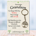 Grandson Tree Of Life Keyring Inspirational Gift