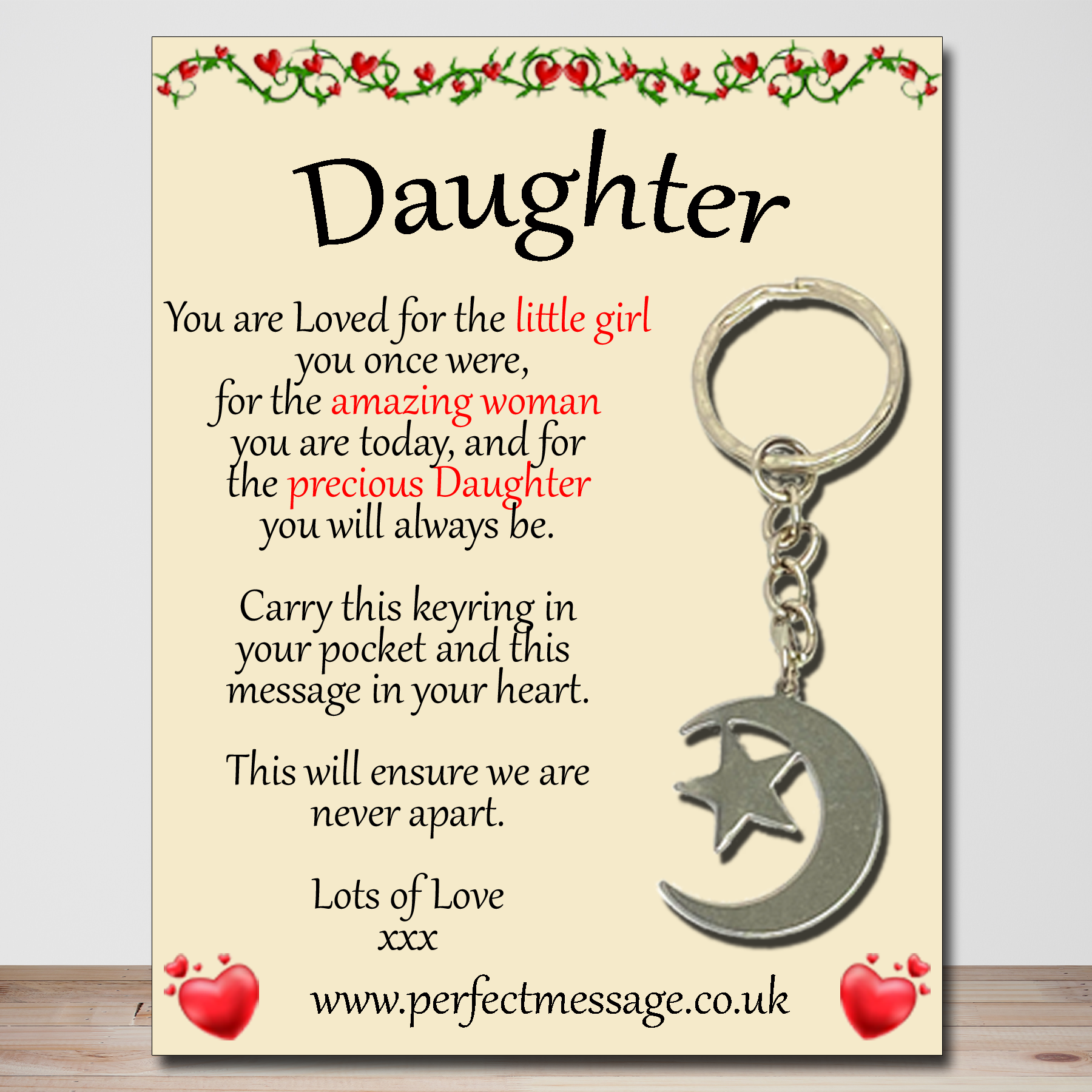 Daughter Inspirational Gift Keyring - Once Were