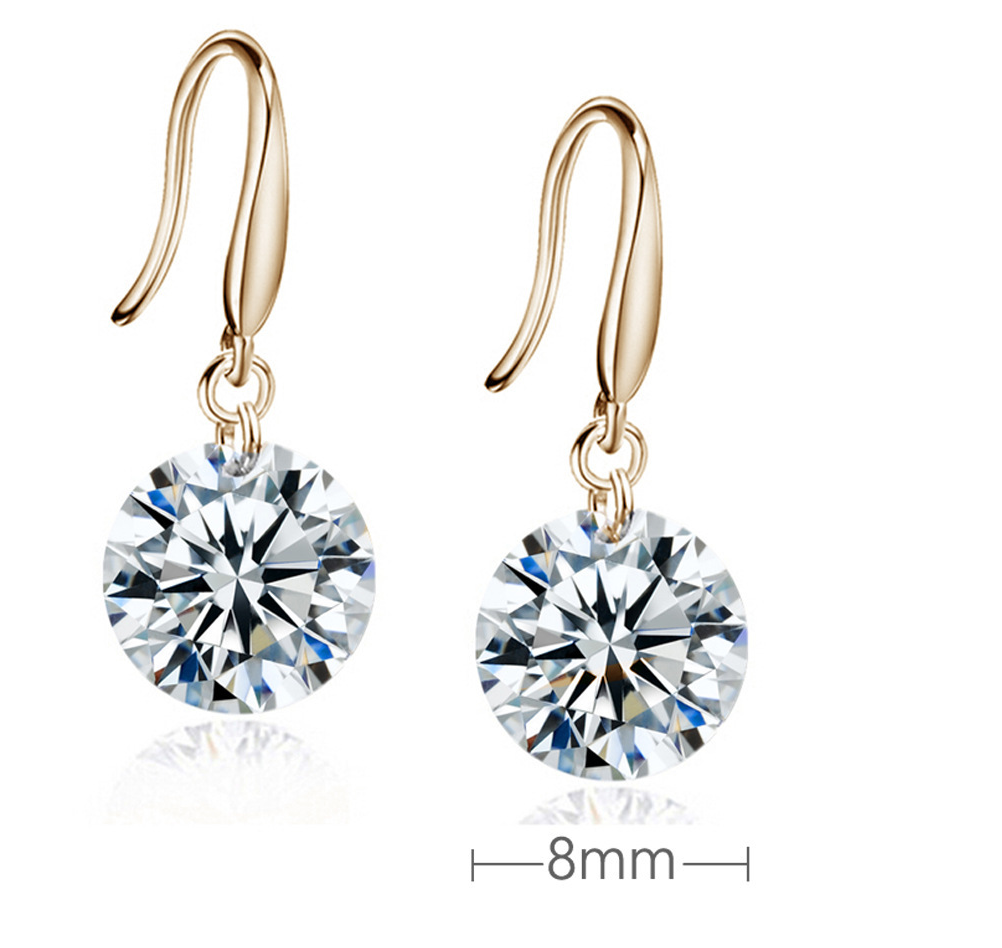 Elegant Zircon Crystal Dangle Drop Earrings