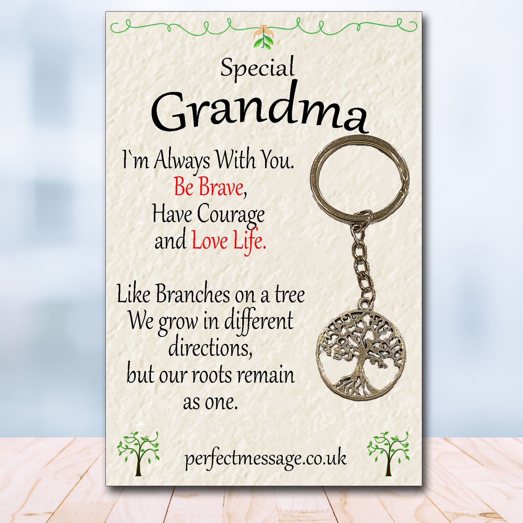 Grandma Tree Of Life keyring Inspirational Gift