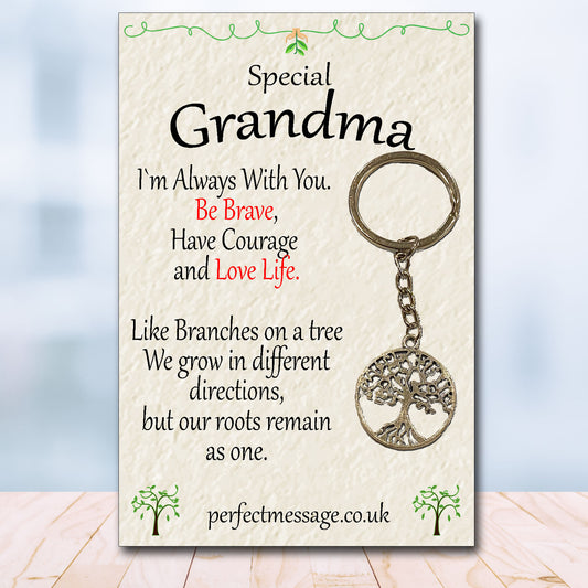 Grandma Tree Of Life keyring Inspirational Gift