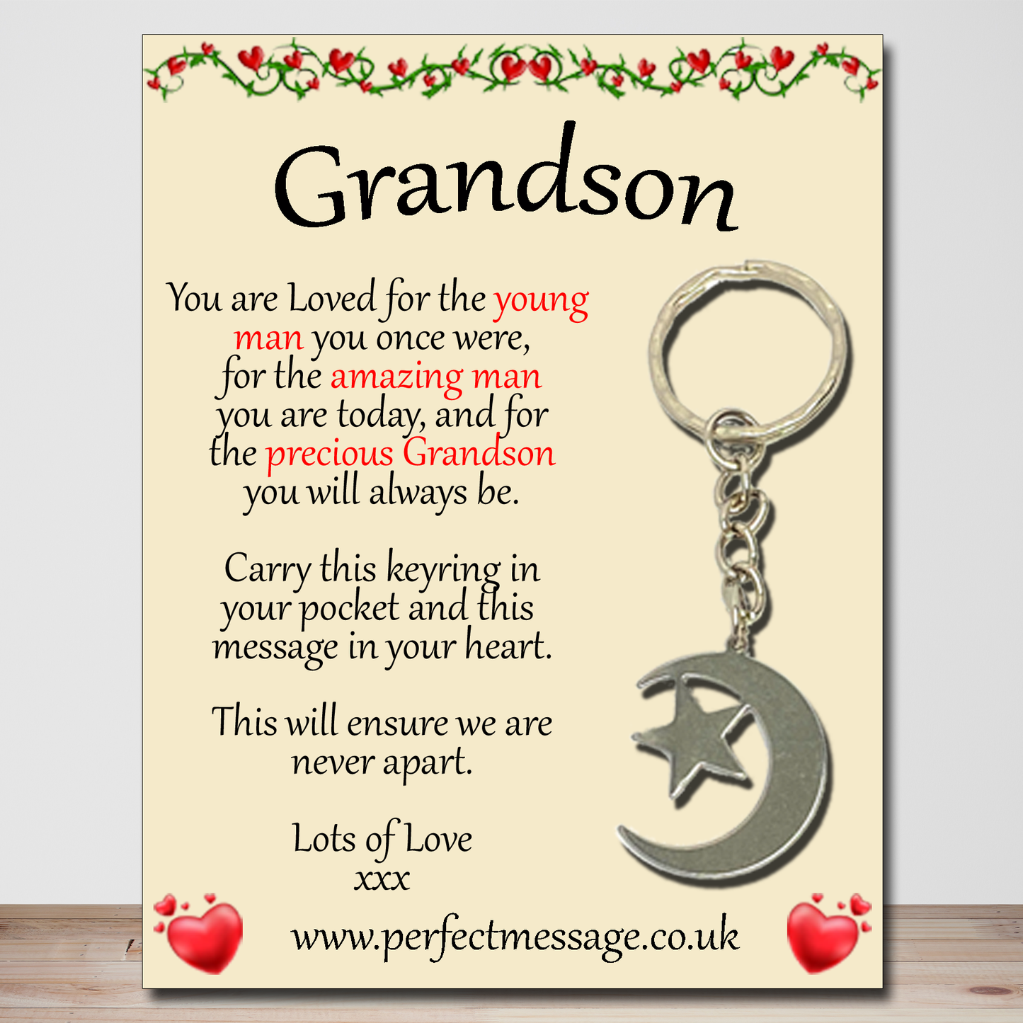 Grandson Inspirational Gift Keyring - Once Were