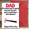 Dad Funny Fathers Day Card New Hammer