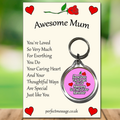 Awesome Mum Keyring Inspirational Gift
